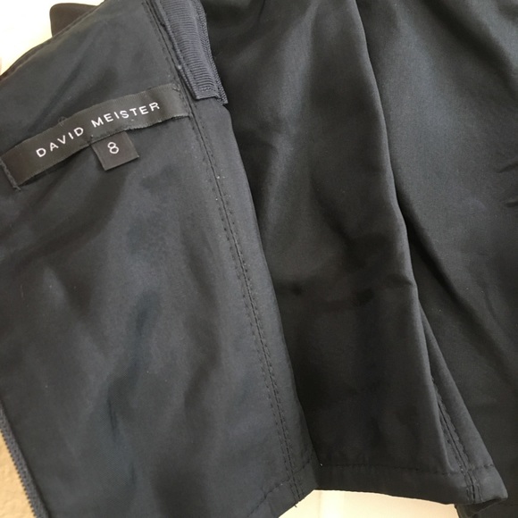 David Meister Classy Black & White Spaghetti Strap Lined Cocktail Party Dress 8P - Picture 4 of 8